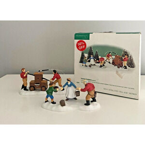 Vintage Dept 56 New England Village Volunteer Firefighters #56635, 2 Piece Set